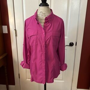Reel Legends Fuchsia Button Down Shirt